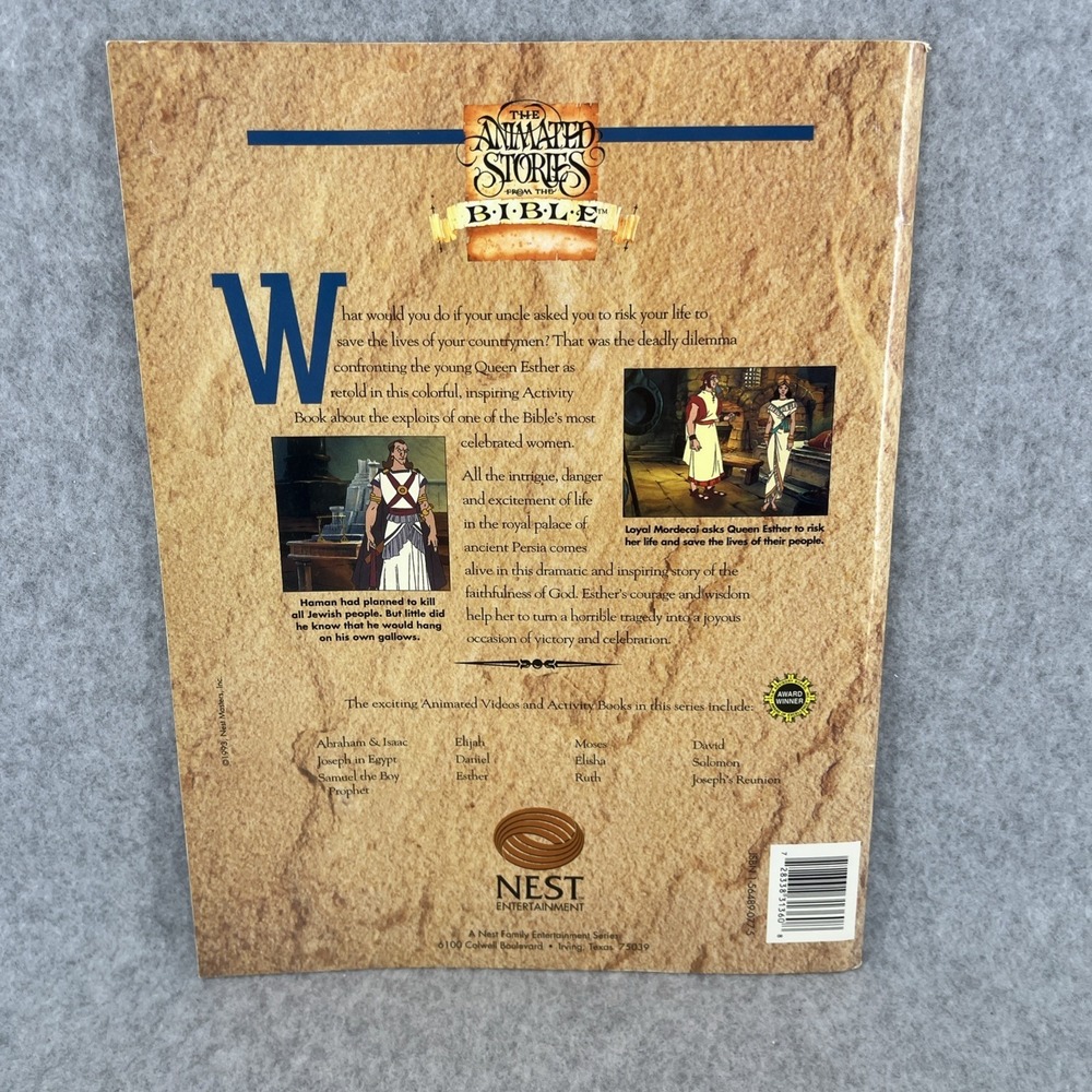 NEST Animated Bible Stories Activity Books Lot 6 Moses Esther David and Goliath - Picture 12 of 16